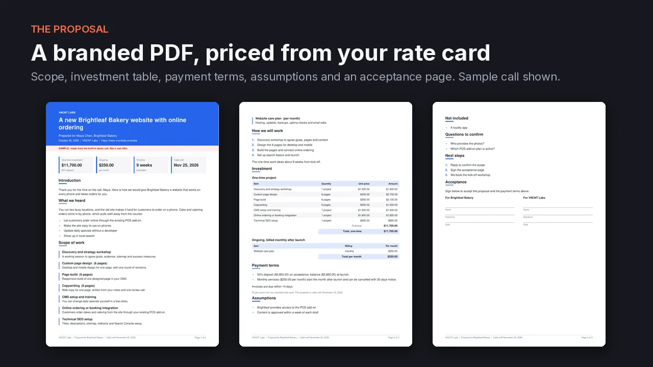 A sample branded proposal PDF